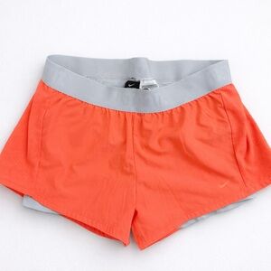 Nike Women's Athletic Shorts - Orange and Gray